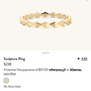 EUC Mejuri 14k Yellow Gold Sculpture Band